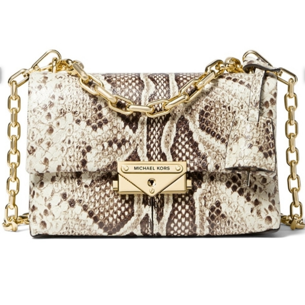 RARE- MK Snake Print Crossbody Bag, Natural